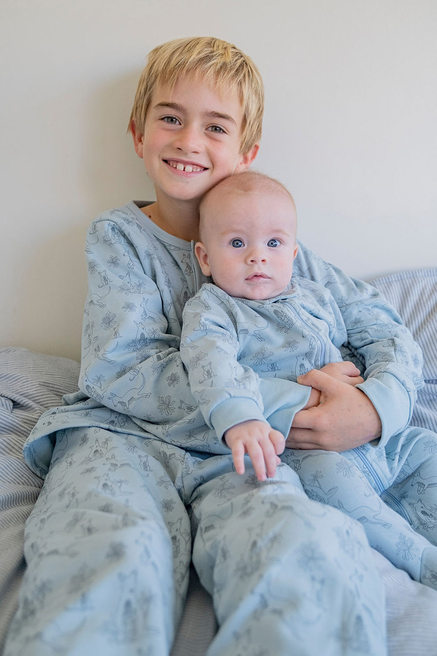 Pijama Kids Franela Canguros Celestes