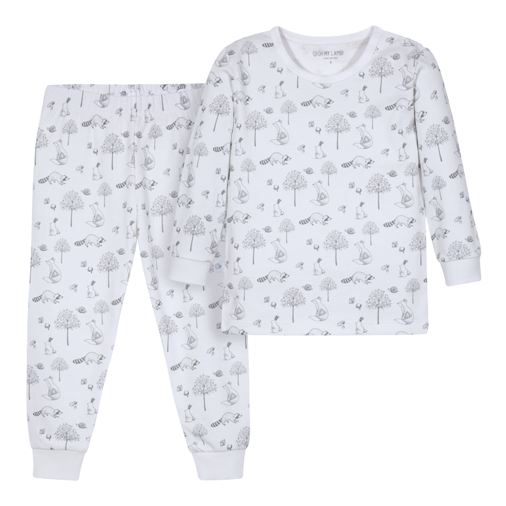 Pijama kids pima forest gris