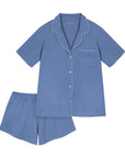 Pijama short corto mujer celeste