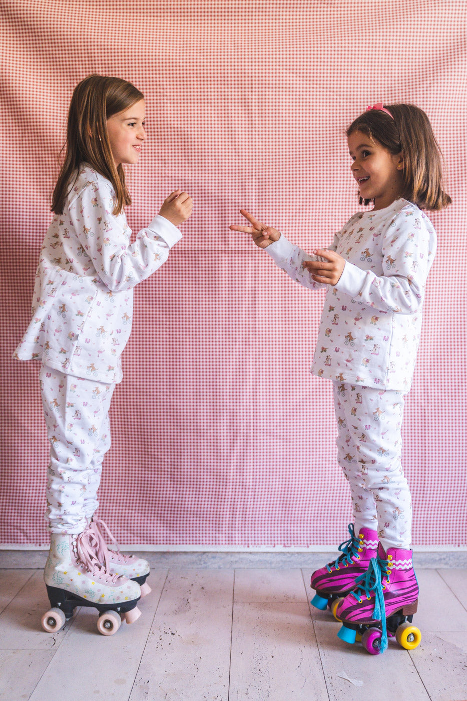 Pijama franela perritas en patines
