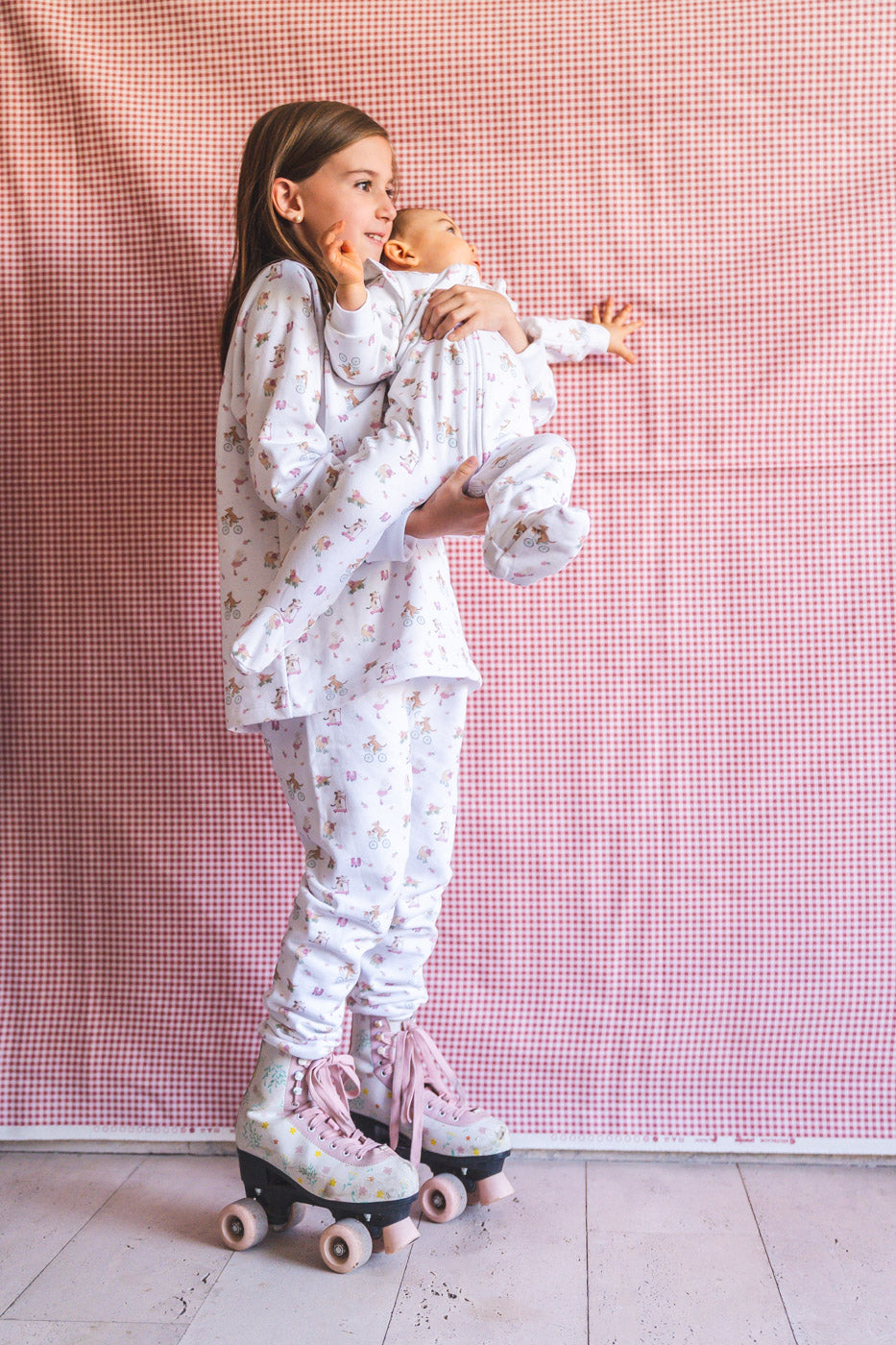 Pijama franela perritas en patines