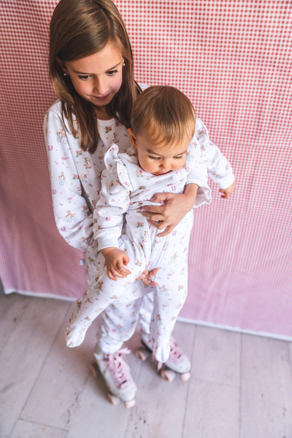Pijama franela perritas en patines