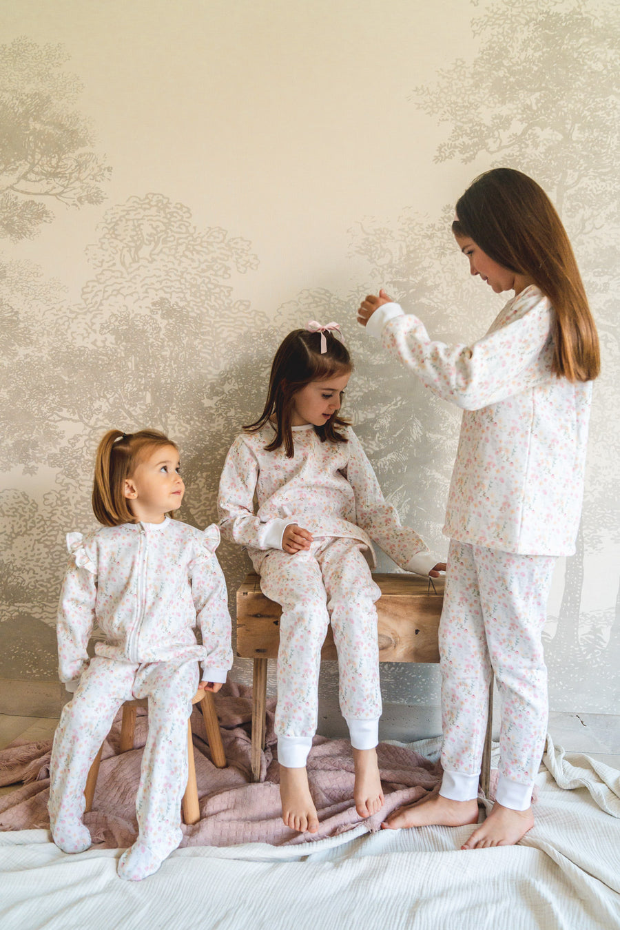 Pijama Kids Franela Winter flowers