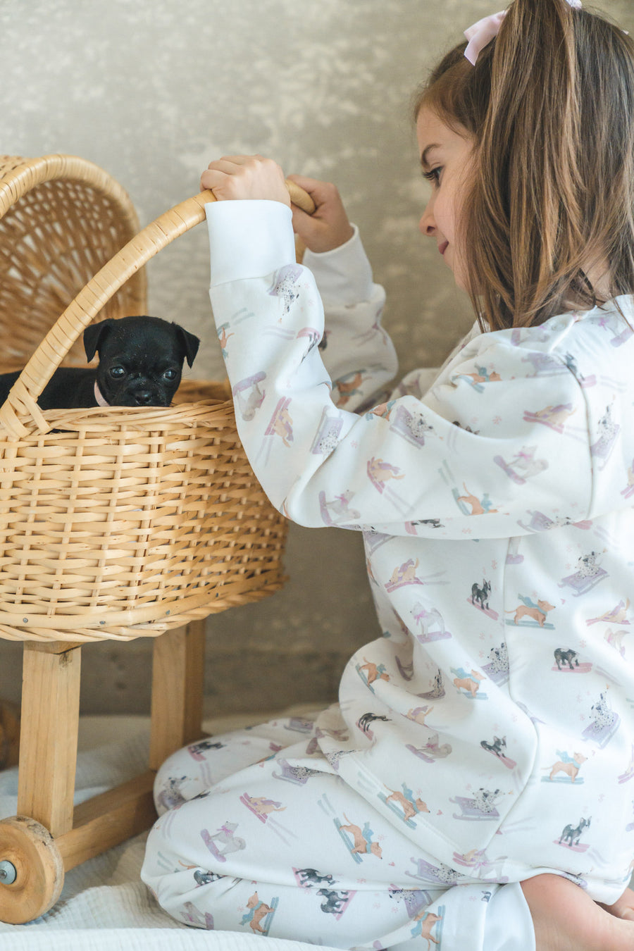 Pijama Kids Franela Perritos Ski Girl