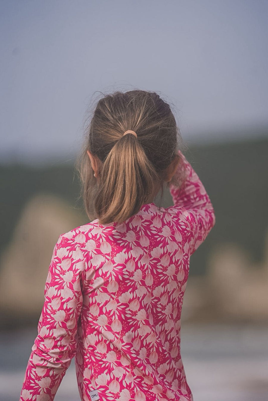 Traje de baños largo tulips rosa