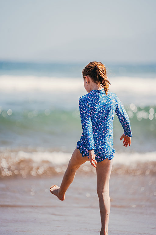 Traje de baños largo mariposas