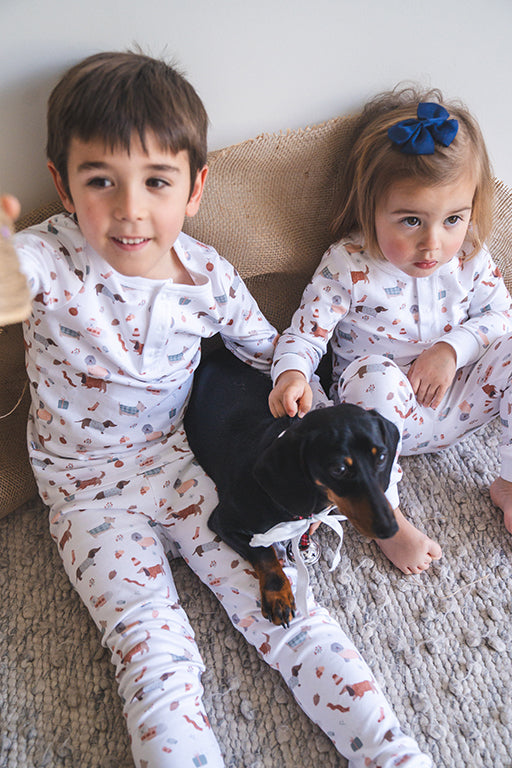 Pijama largo pima perros navideños