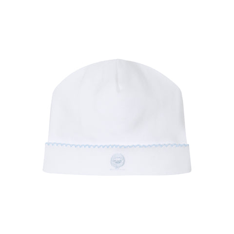 Gorrito redondo Blanco Oveja Celeste