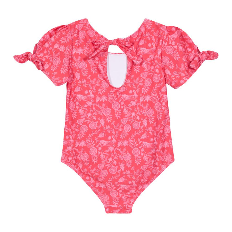 Traje de baño mangas conejo flor