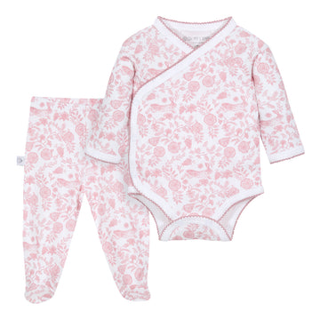 Conjunto conejo flor rosa