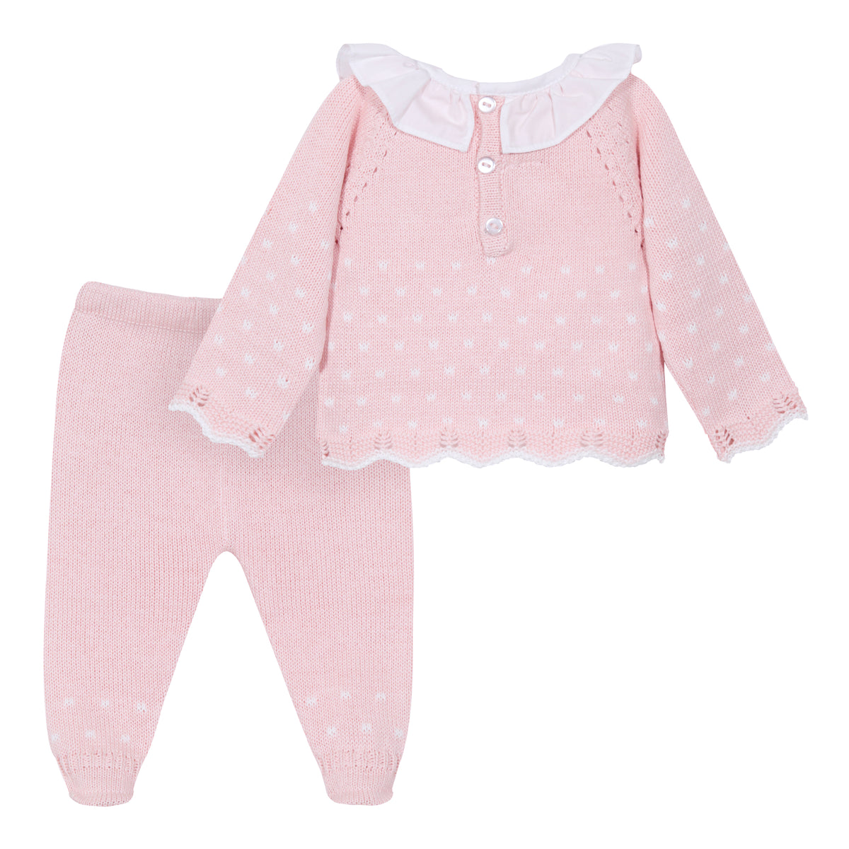 Conjunto Tejido Rosa niña