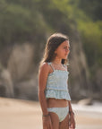 Bikini largo florcitas verdes