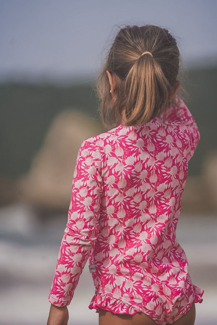 Traje de baños largo tulips rosa