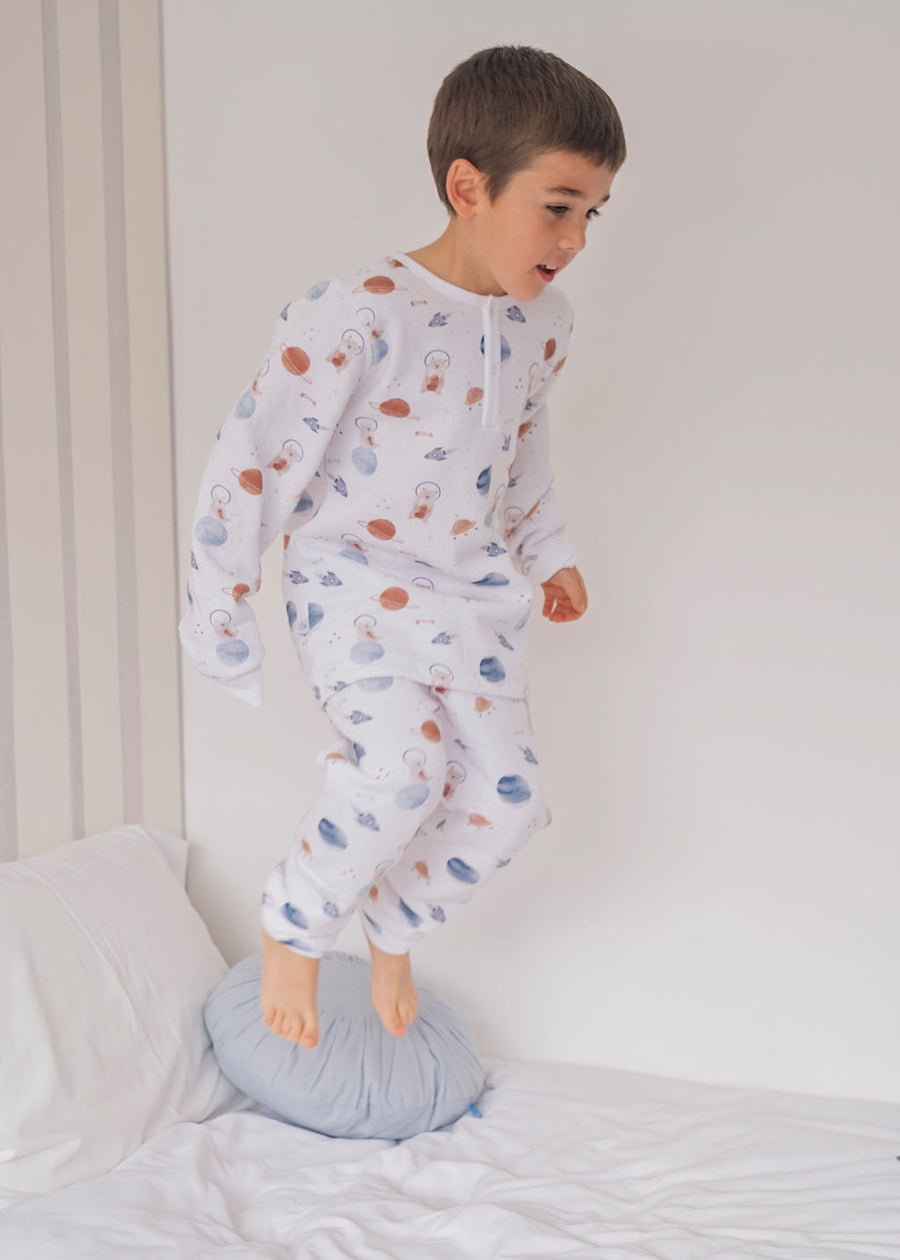 Pijama Kids Franela Oso Espacio