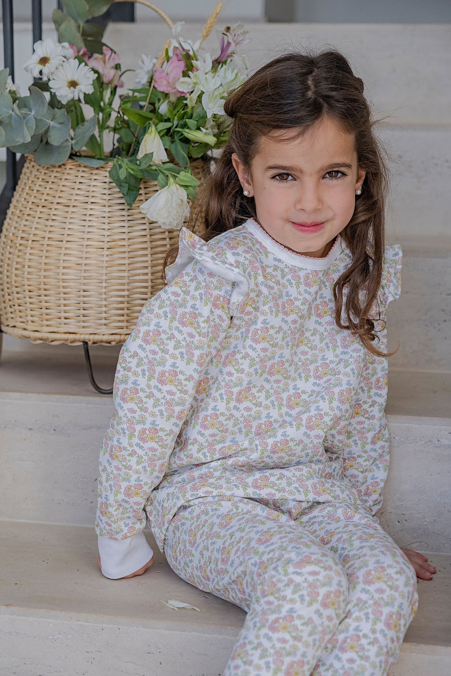 Pijama Kids Franela Flores Pasteles