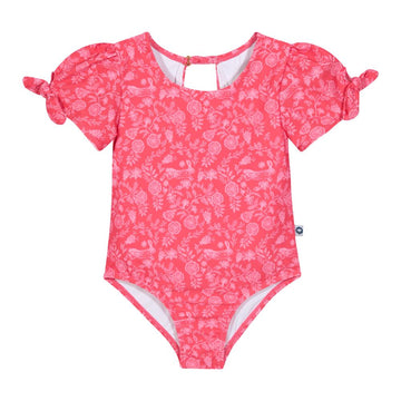 Traje de baño mangas conejo flor