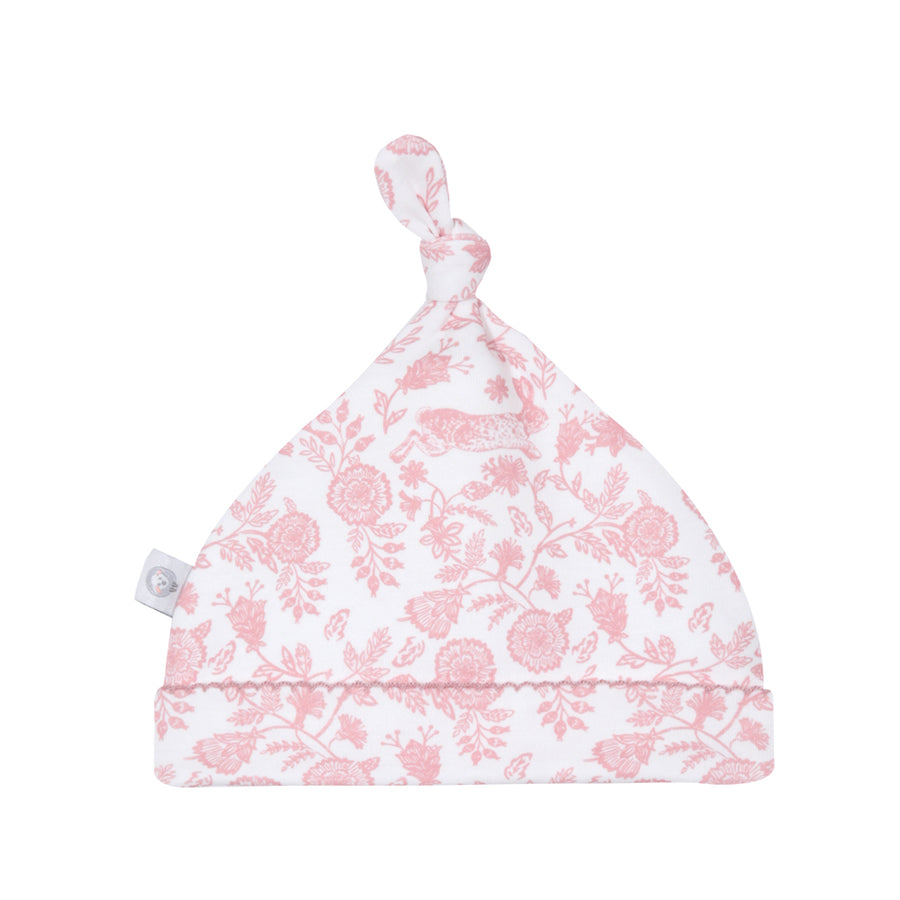gorrito conejo flor rosa