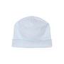 Gorrito redondo rayado celeste