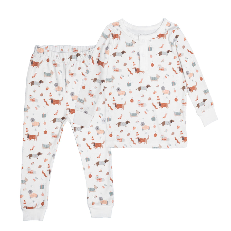 Pijama largo pima perros navideños