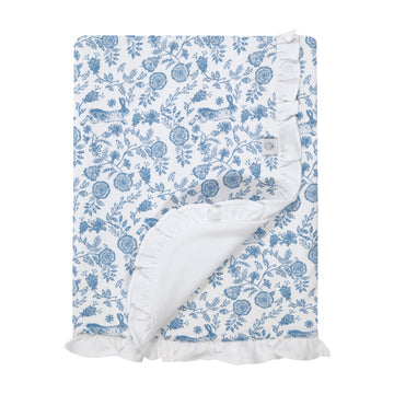 Manta conejo flor azul