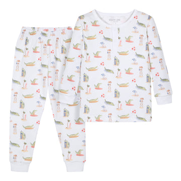 Pijama pima cocodrilos largo