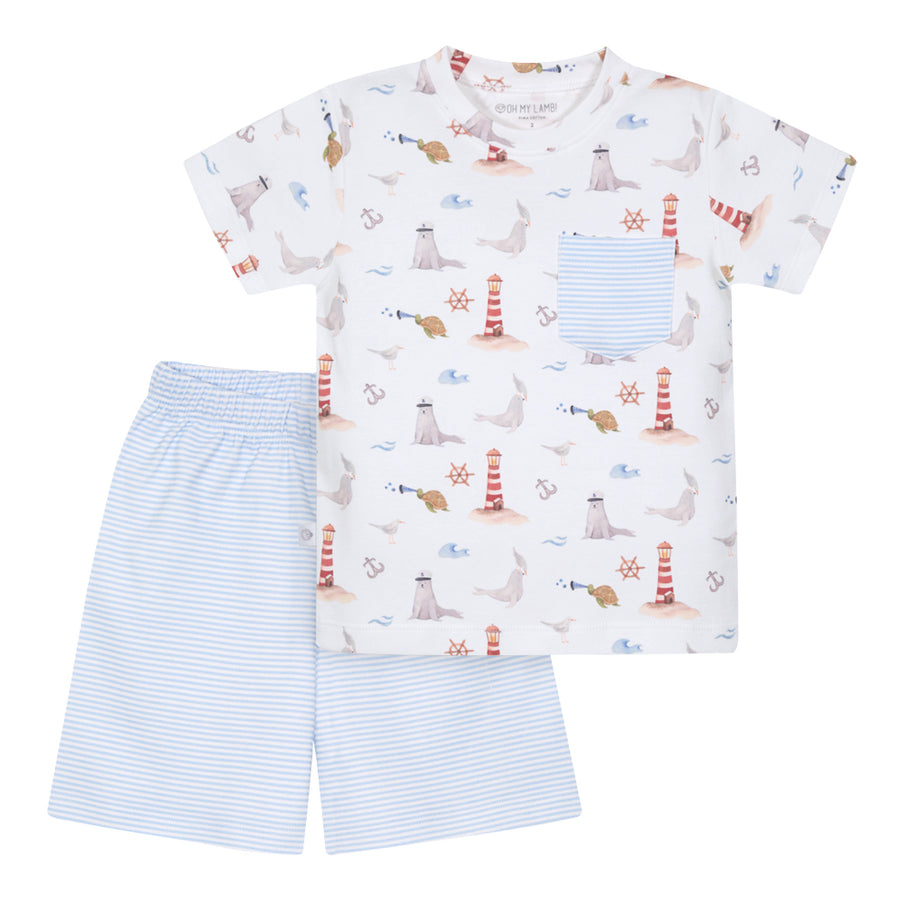 Pijama kids corto focas y faros