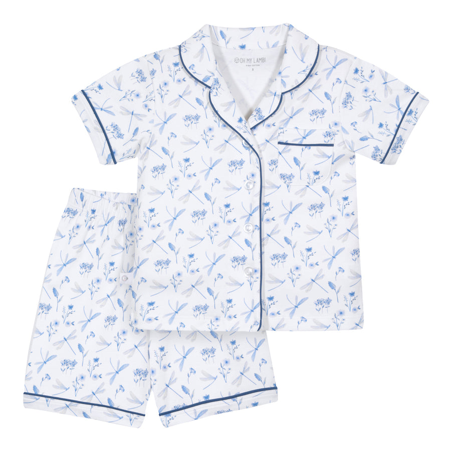 Pijama kids corto libelulas azul