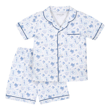 Pijama kids corto mar azul
