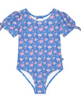 Traje de baño mangas azul pasly