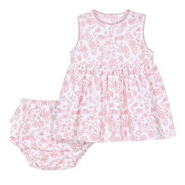 Vestido y calzón pima conejo flor rosa