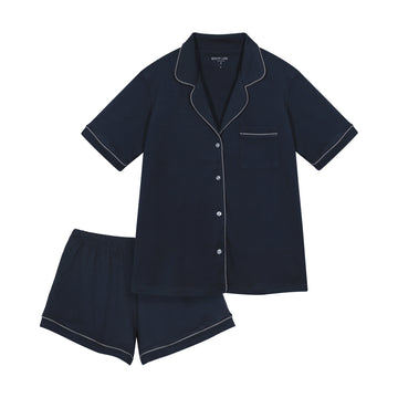 Pijama short corto mujer navy