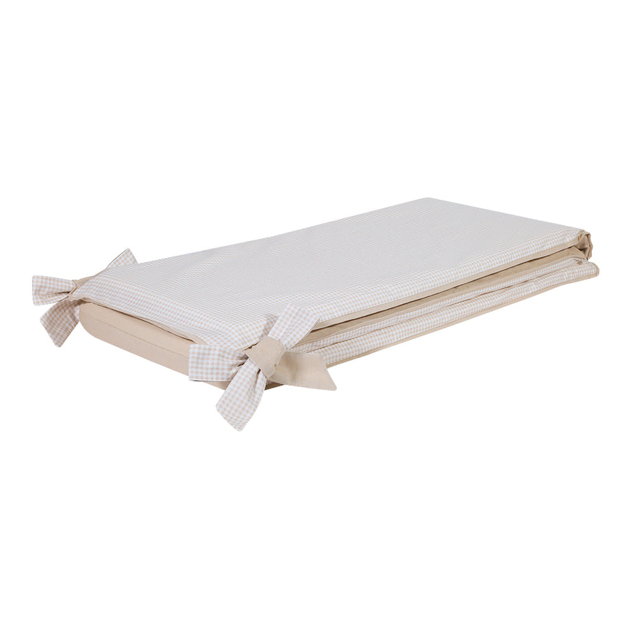 Protector de cuna cuadrille beige