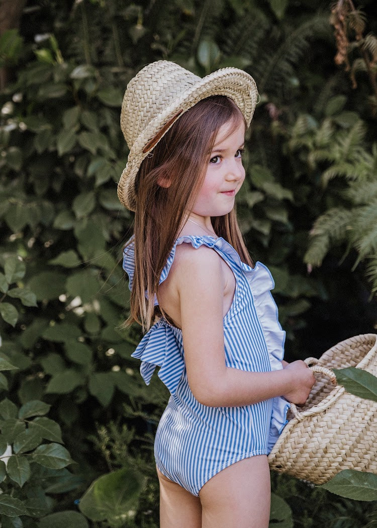 Traje de baño rayado niña